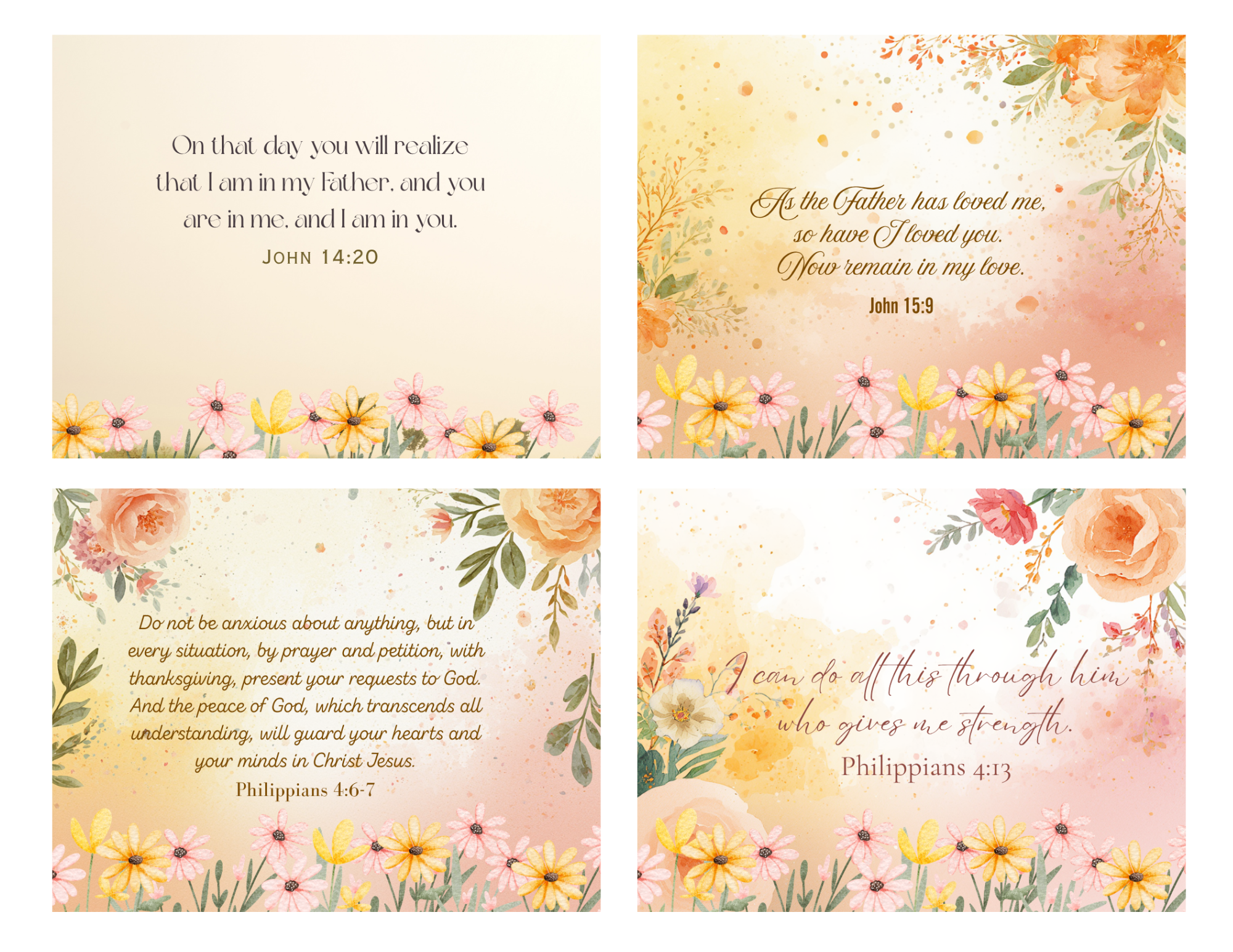Scripture Mini Cards Loved & Saved Bundle of 24 - 3.75 in x 4.75in Printable PDF Download