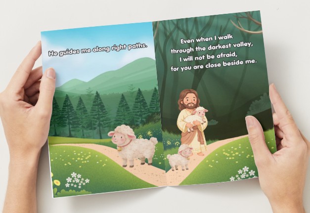 Jesus My Shepherd Children's Picture Booklet Printable PDF 5.5x8.5in