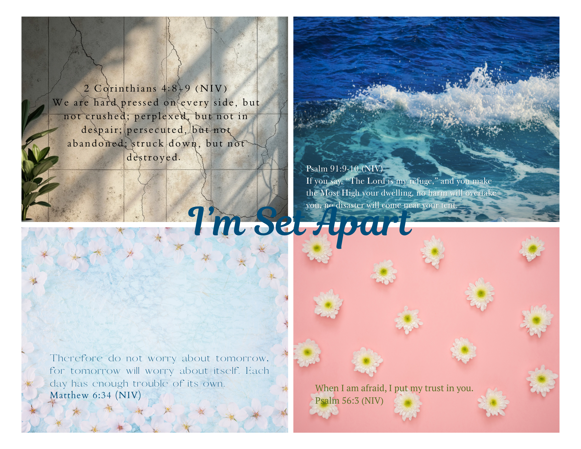 Scripture Mini Cards Hope in God Bundle of 24 Printable PDF Download