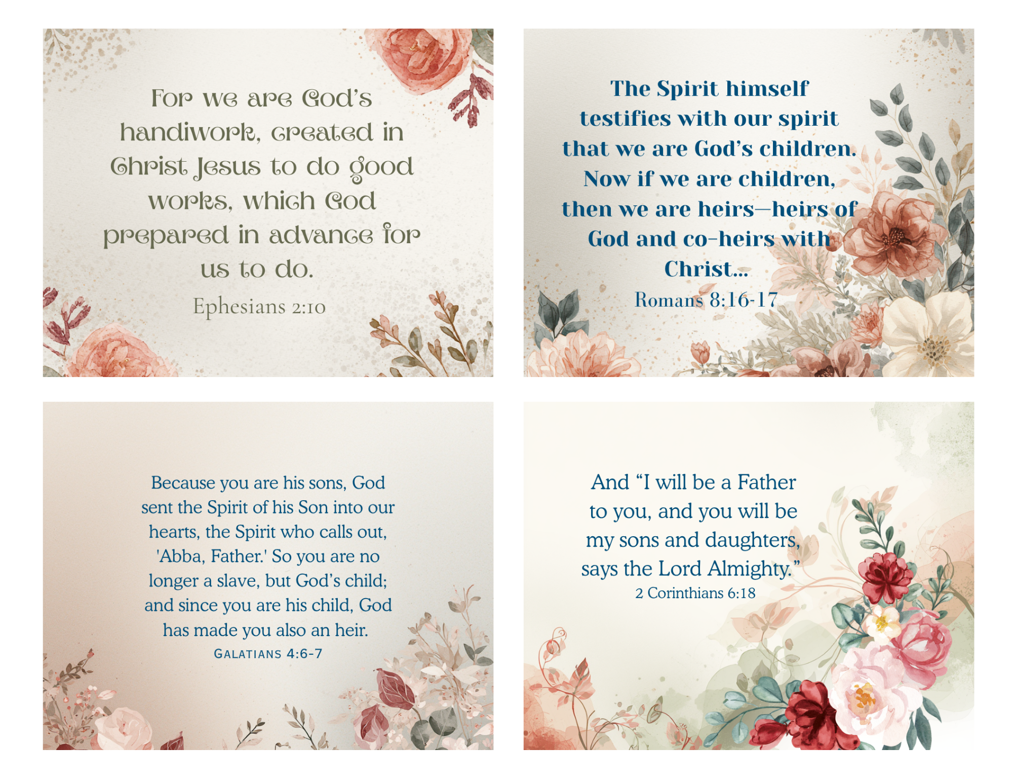Scripture Mini Cards Loved & Saved Bundle of 24 - 3.75 in x 4.75in Printable PDF Download