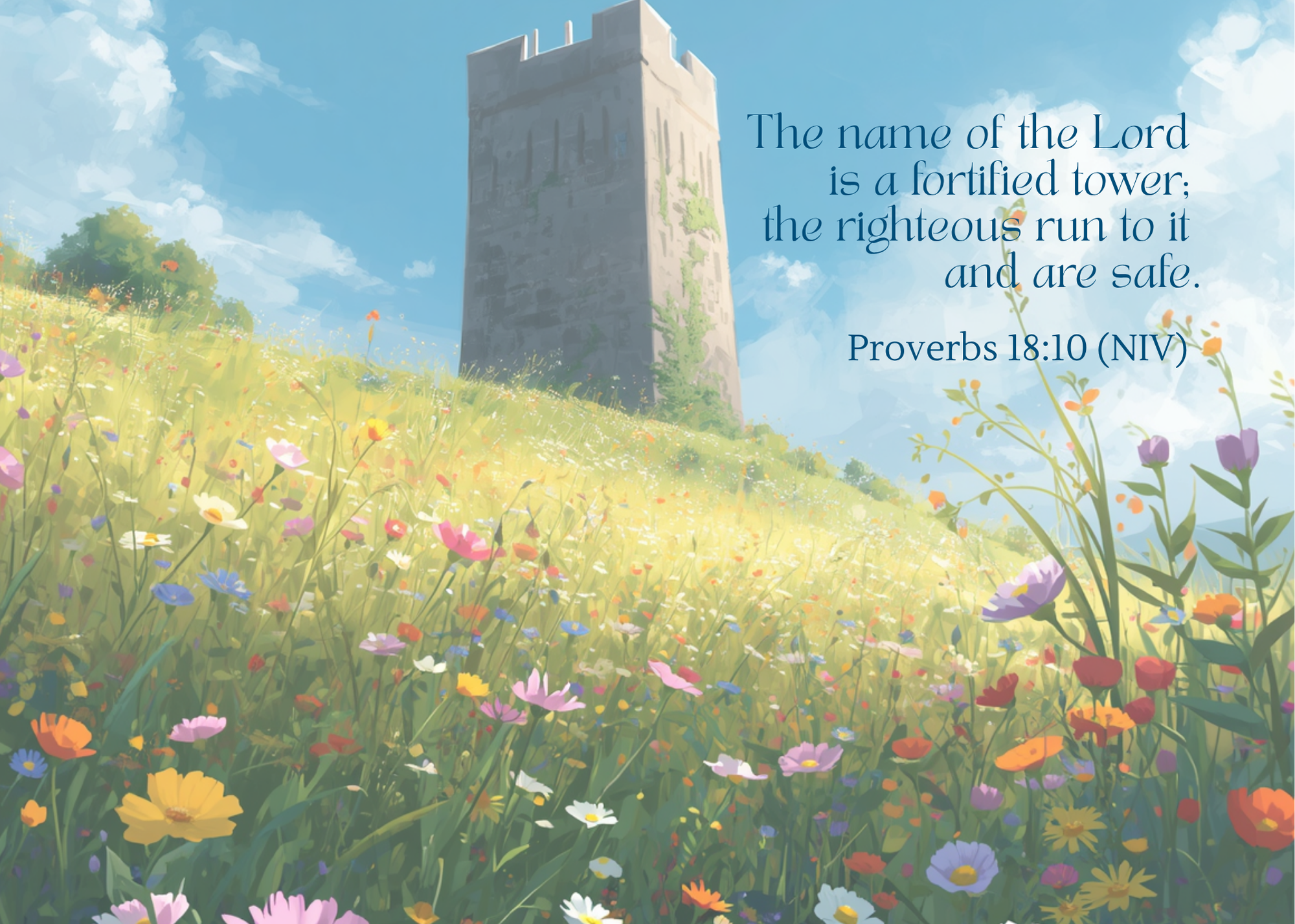 Scripture 10 Foldable Cards God our Refuge & Savior-3 Printable 