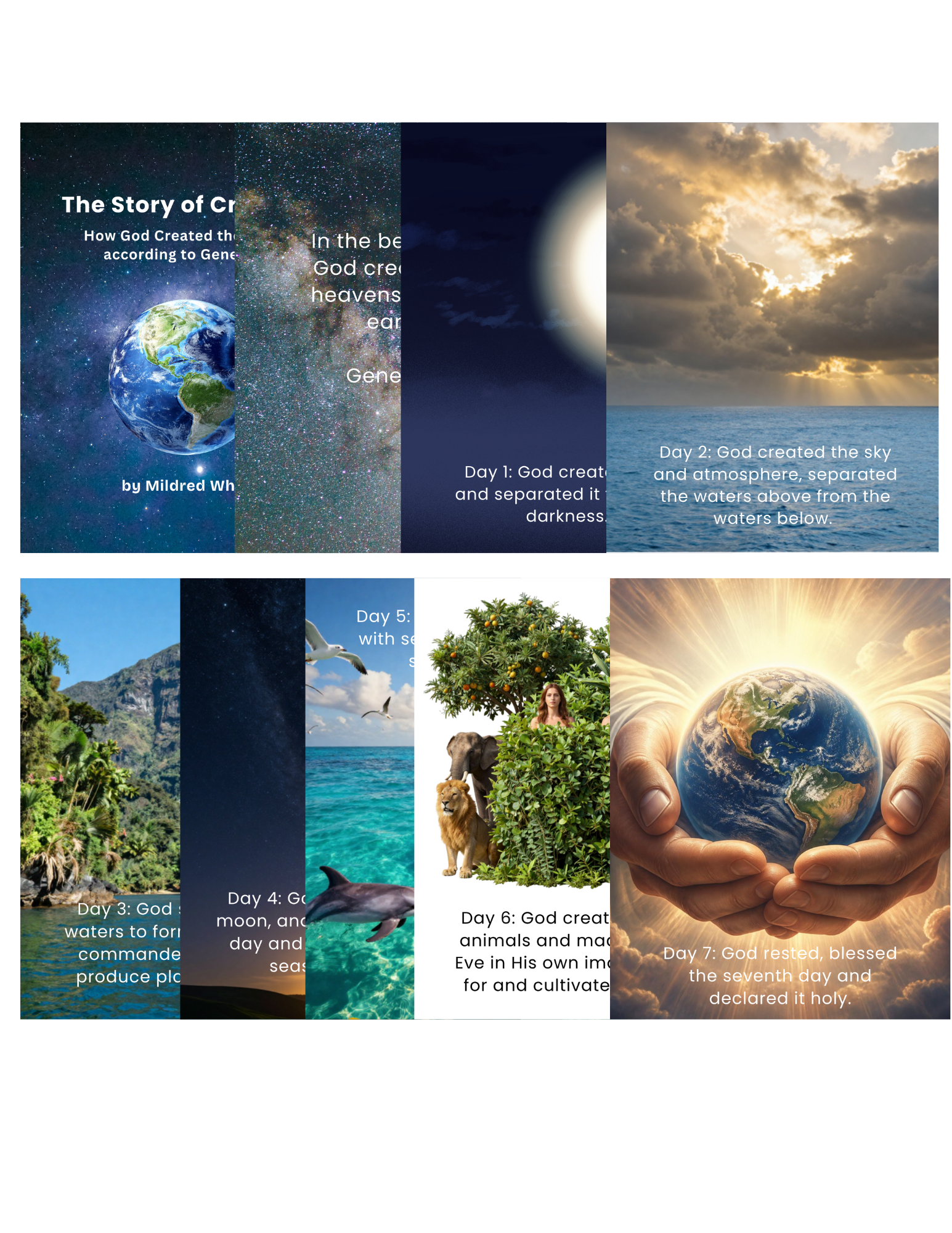 The Story of Creation 15 Pages Coloring Book & Picture Book for Kids PDF Printable