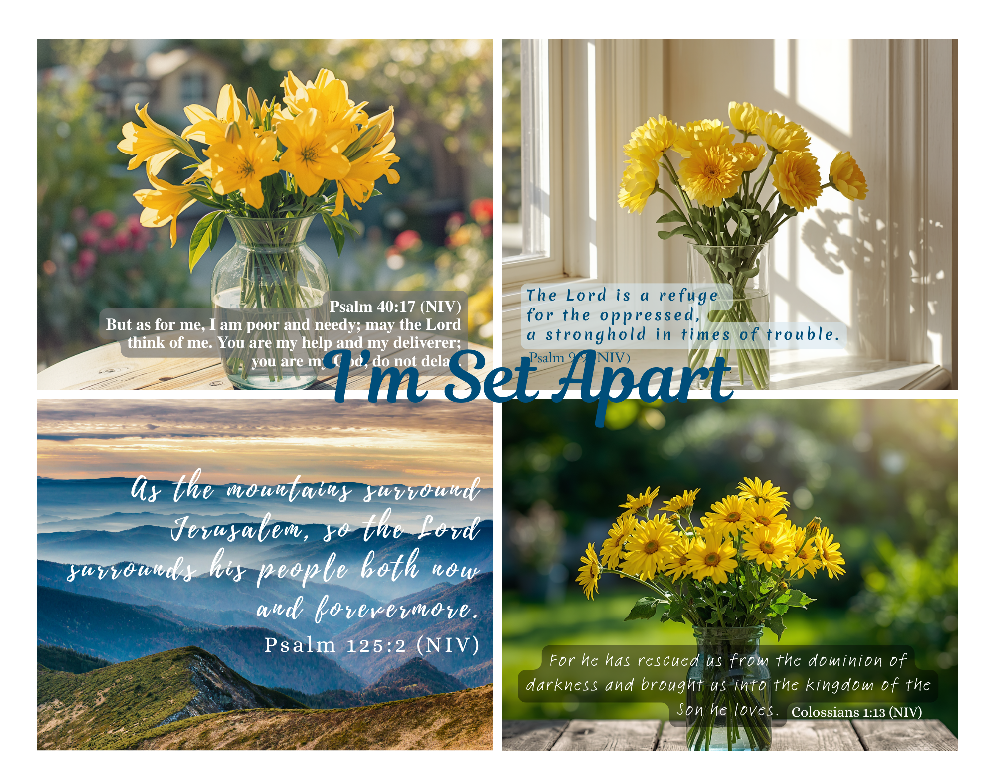 Scripture Mini Cards God our Refuge Bundle of 24 Printable PDF Download
