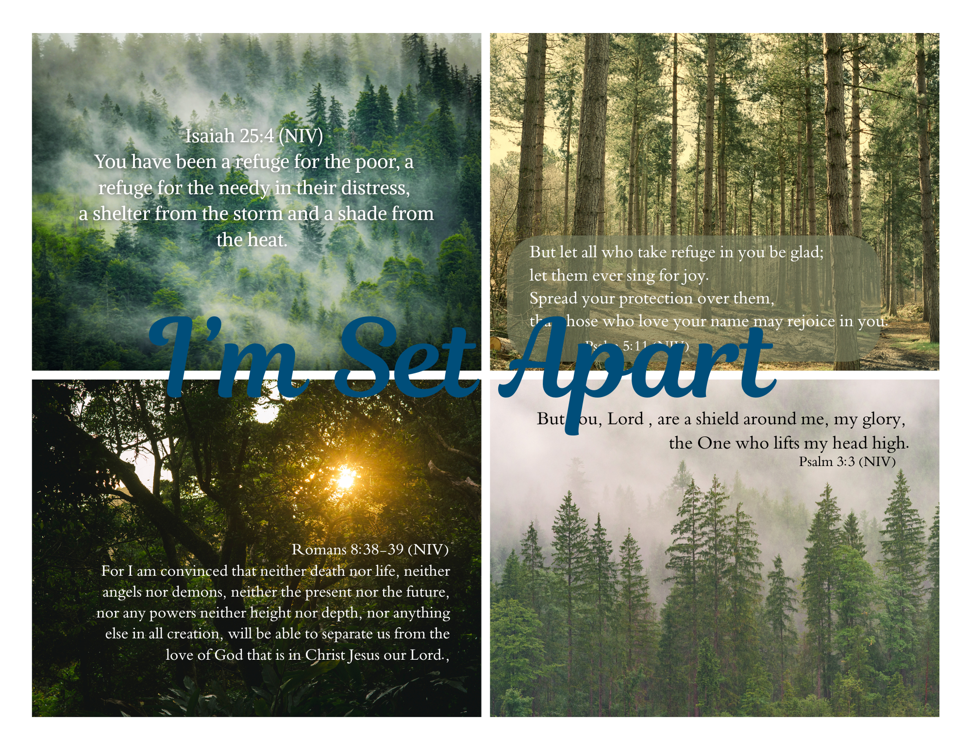 Scripture Mini Cards God's Protection Bundle of 24 Printable PDF Download