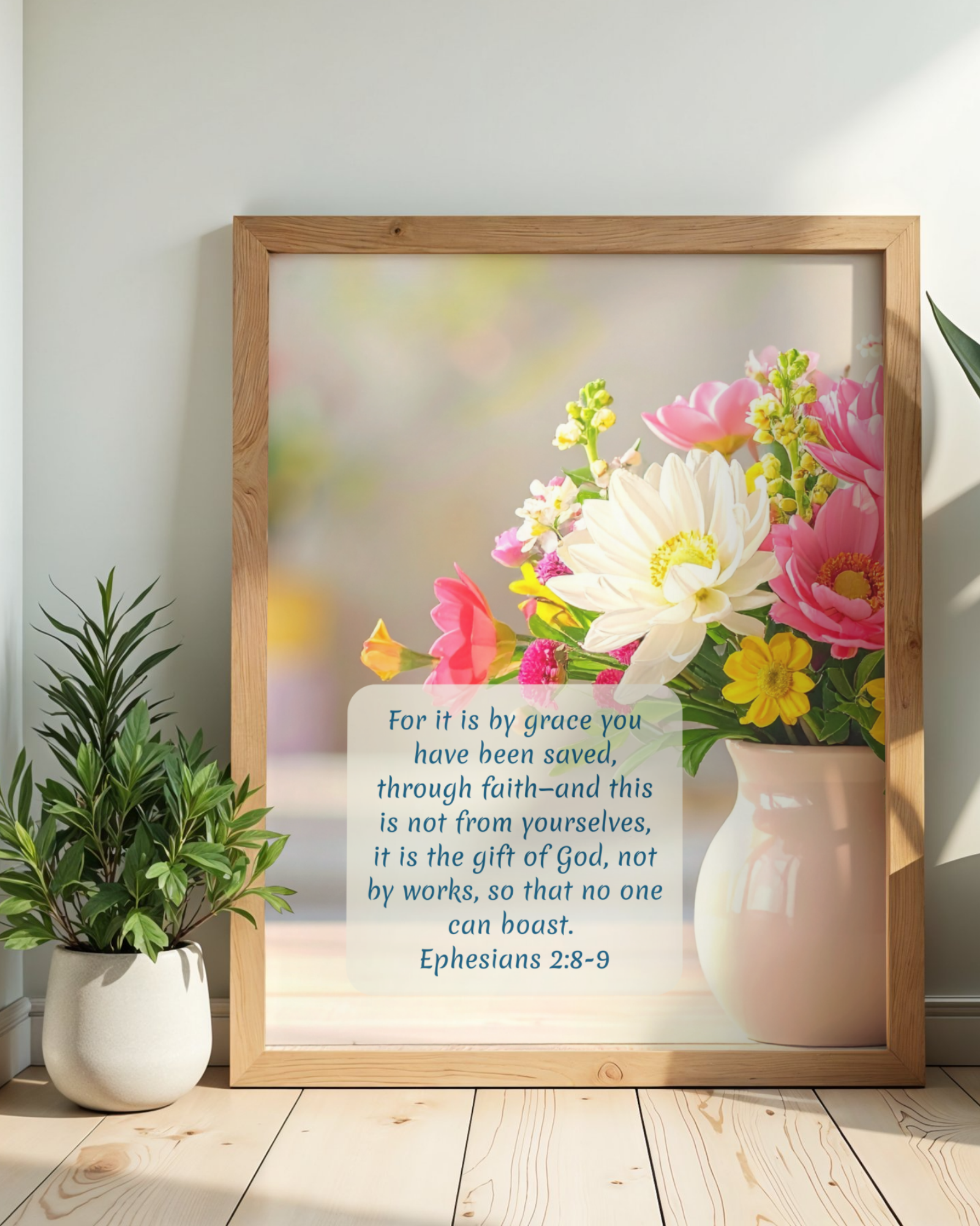 Christian Wall Art Decor 8x10 Ephesians 2:8-9 Printable
