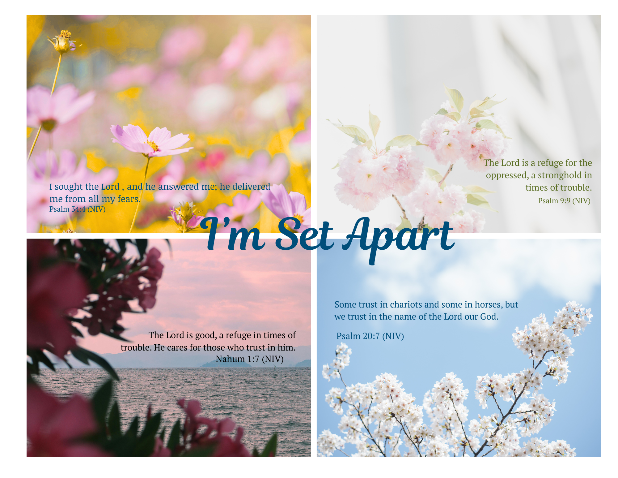Scripture Mini Cards God our Refuge Bundle of 24 Printable PDF Download
