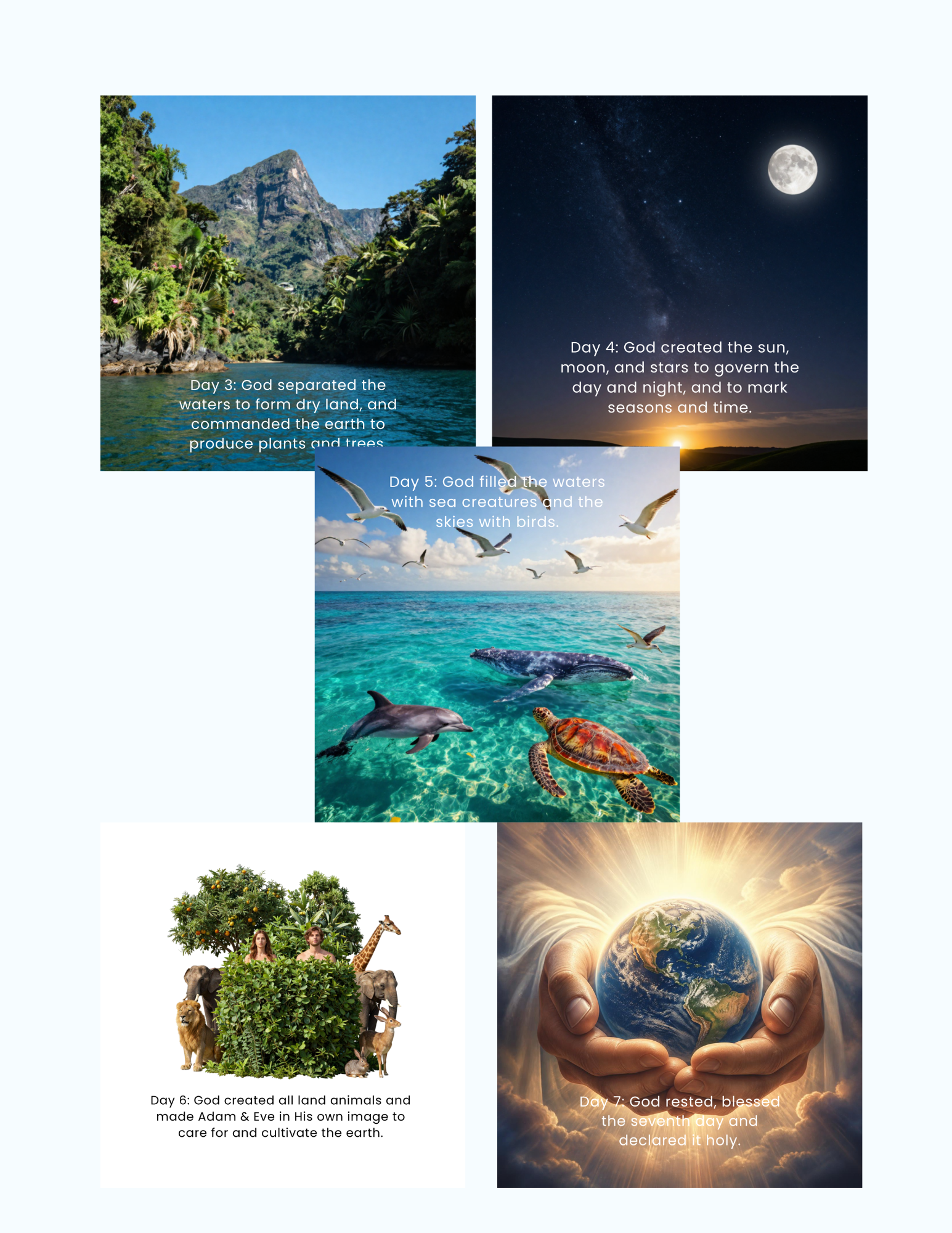 The Story of Creation Children's Picture Book Printable PDF 8.5x11
