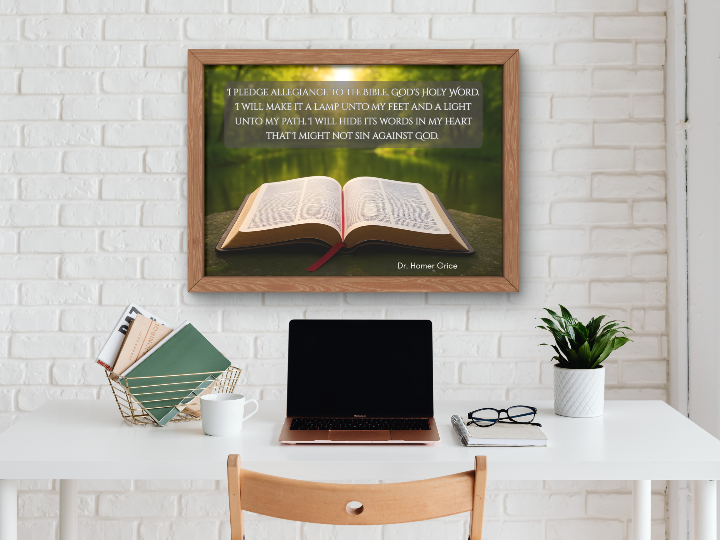 Bible Pledge by Dr. Homer Grice Wall Art Poster 24 x 18 inches Digital Printable
