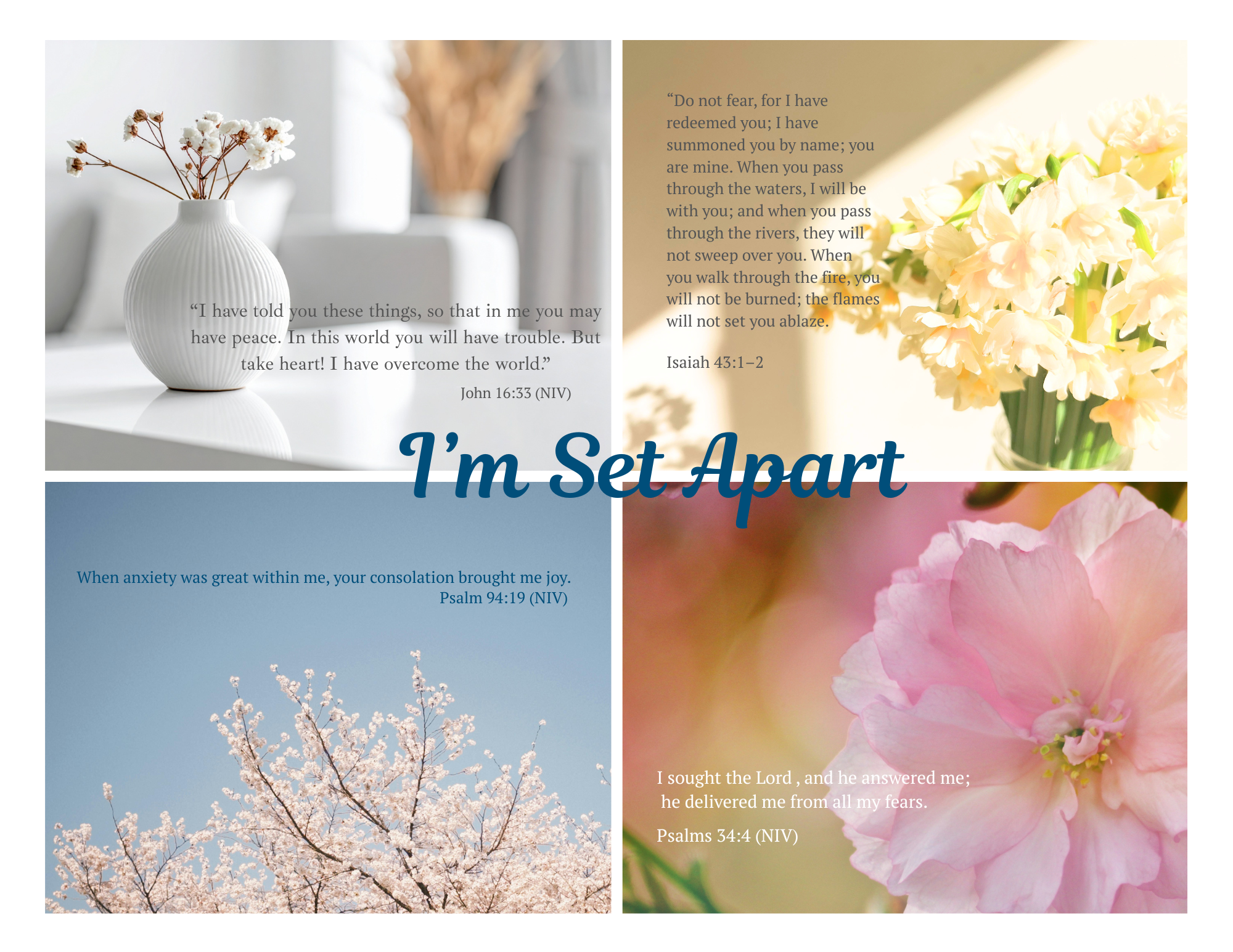 Scripture Mini Cards God our Refuge Bundle of 24 Printable PDF Download