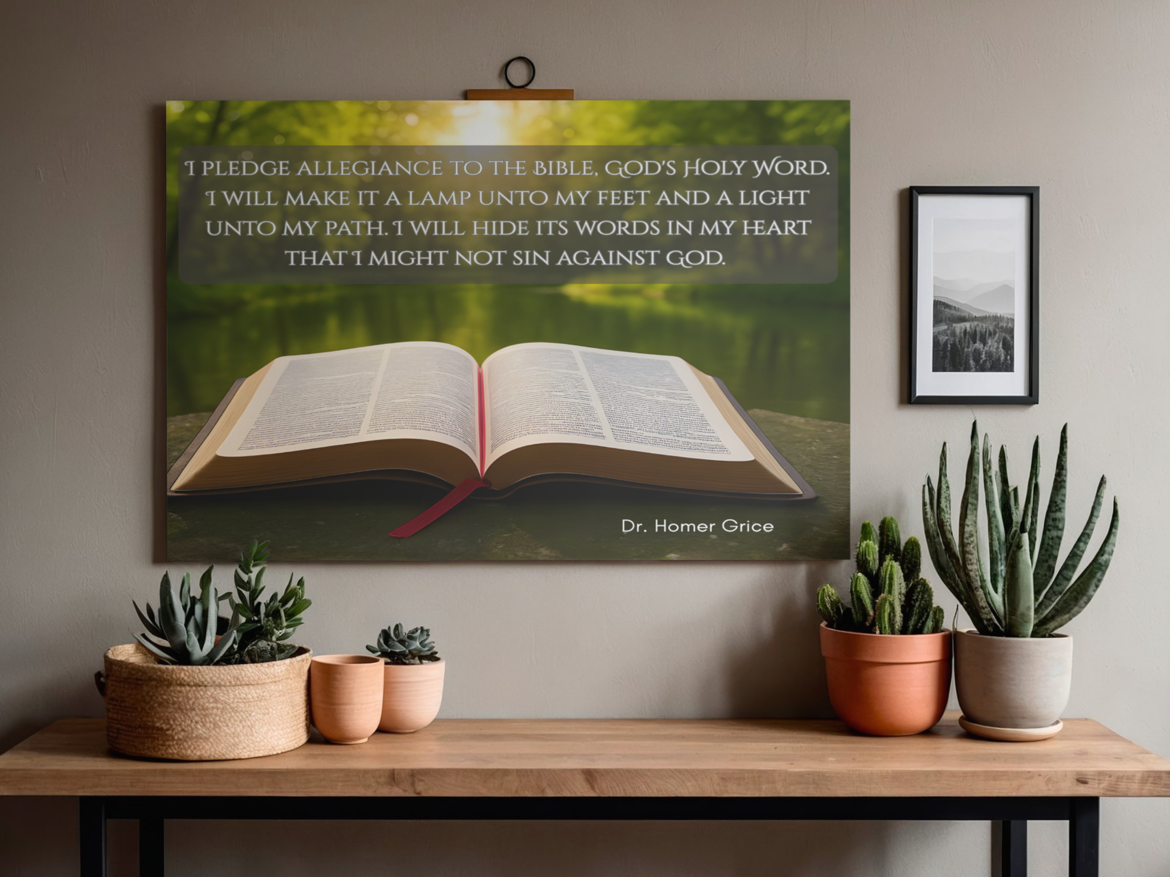Bible Pledge by Dr. Homer Grice Wall Art Poster 24 x 18 inches Digital Printable