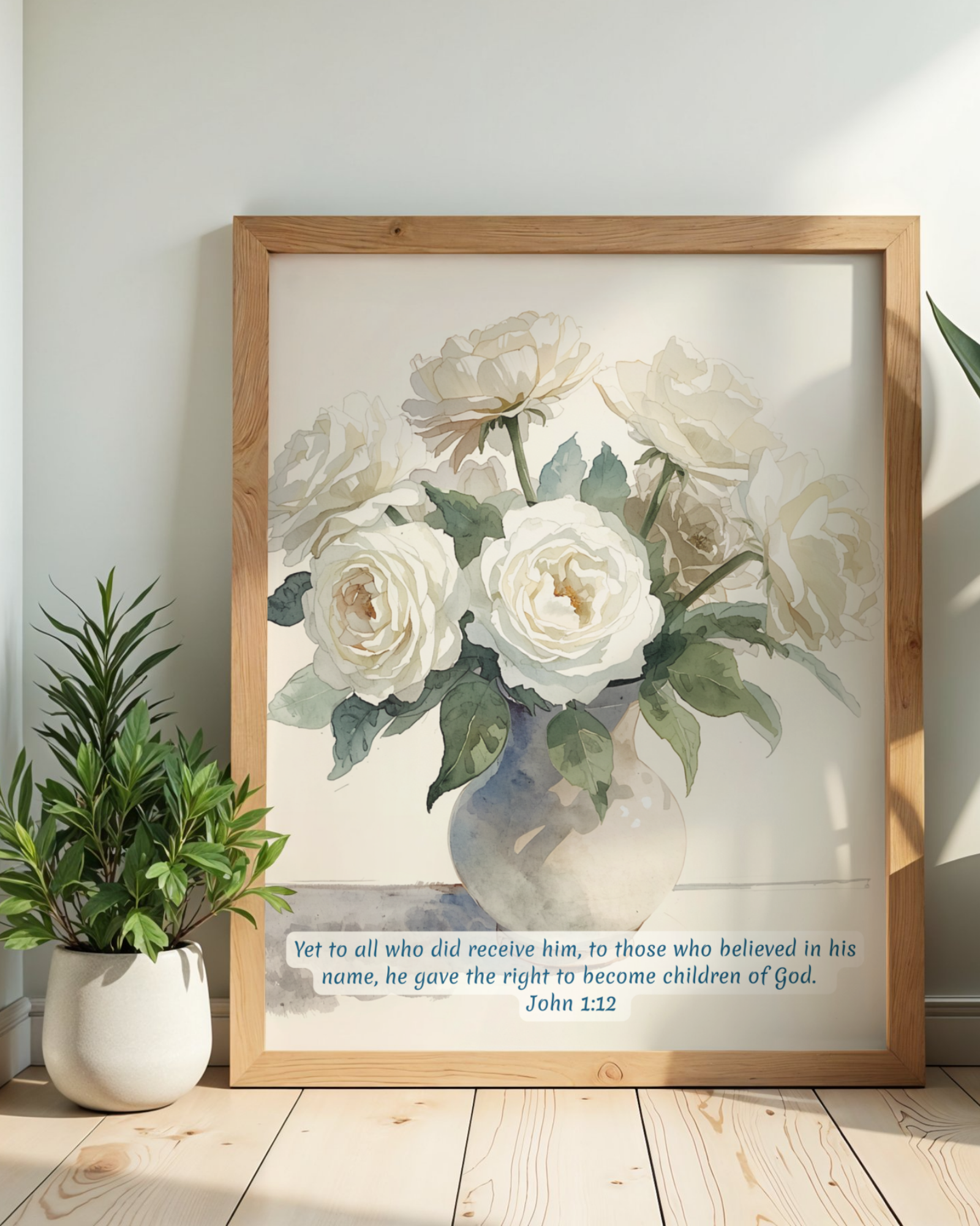 Christian Wall Art Decor 8x10 John 1:12 Printable