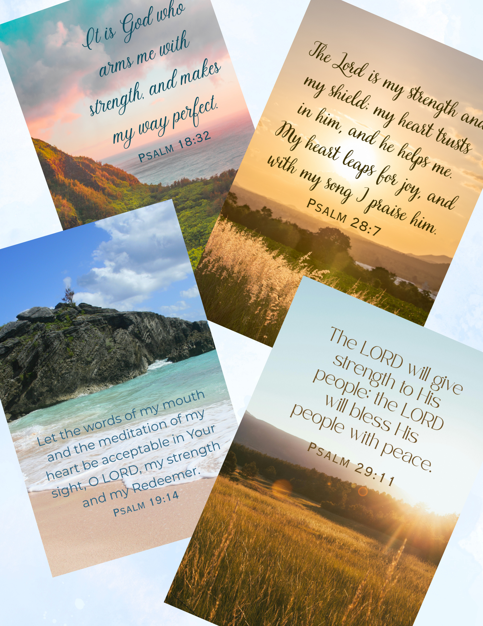 10 Scripture Note Cards Foldable God our Strength Printable 