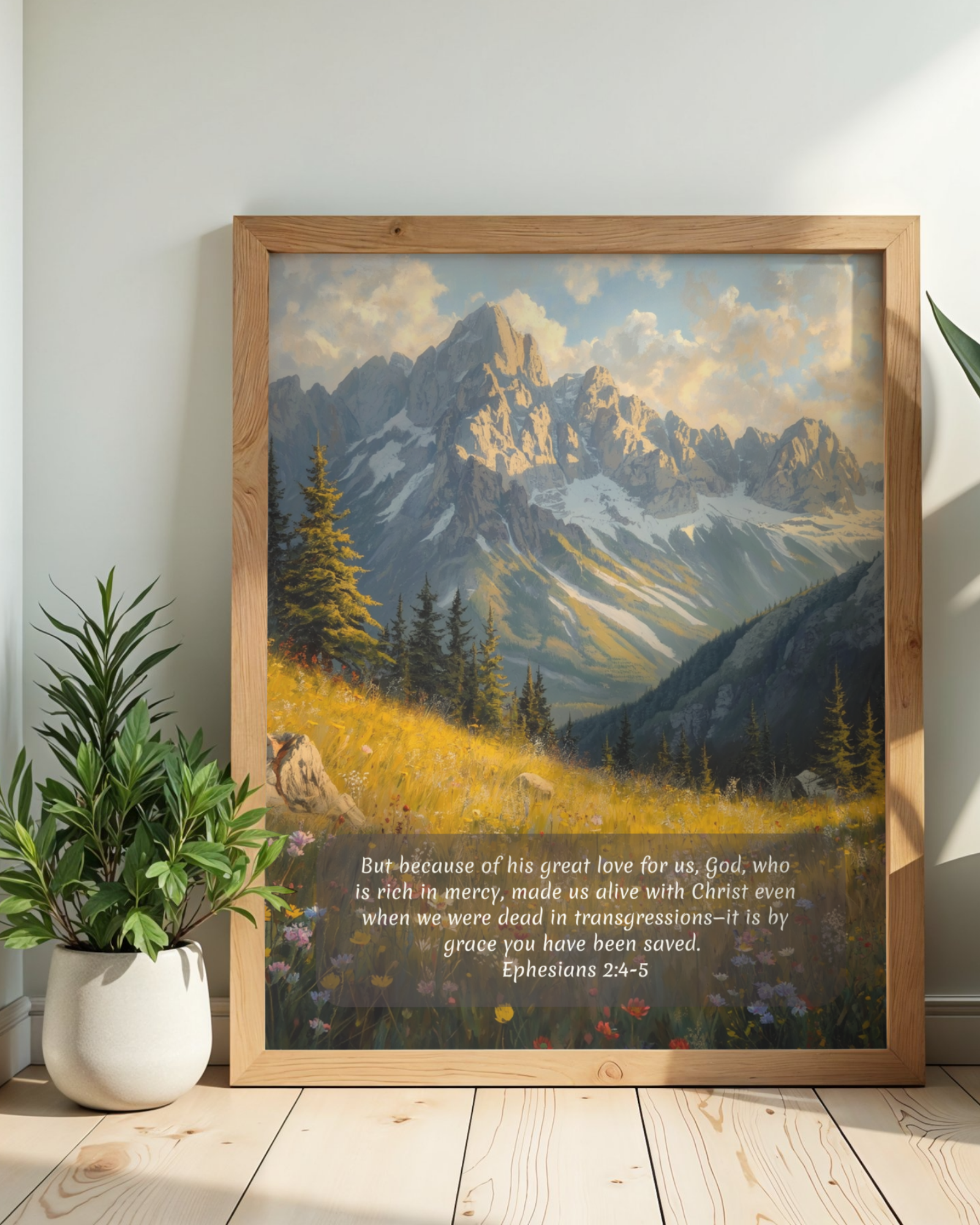 Christian Wall Art Decor 8x10 Ephesians 2:4-5 Printable