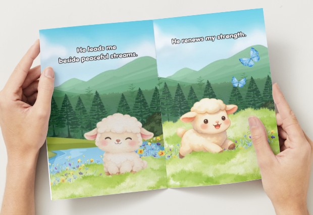 Jesus My Shepherd Children's Picture Booklet Printable PDF 5.5x8.5in