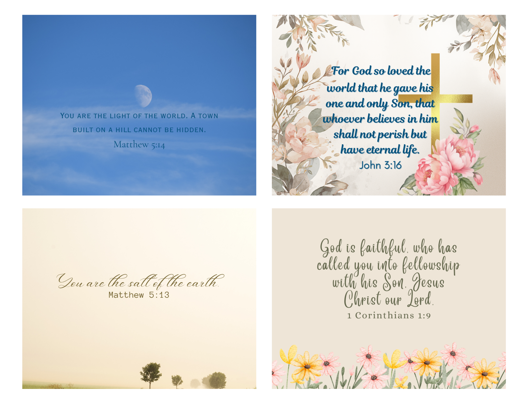 Scripture Mini Cards Loved & Saved Bundle of 24 - 3.75 in x 4.75in Printable PDF Download