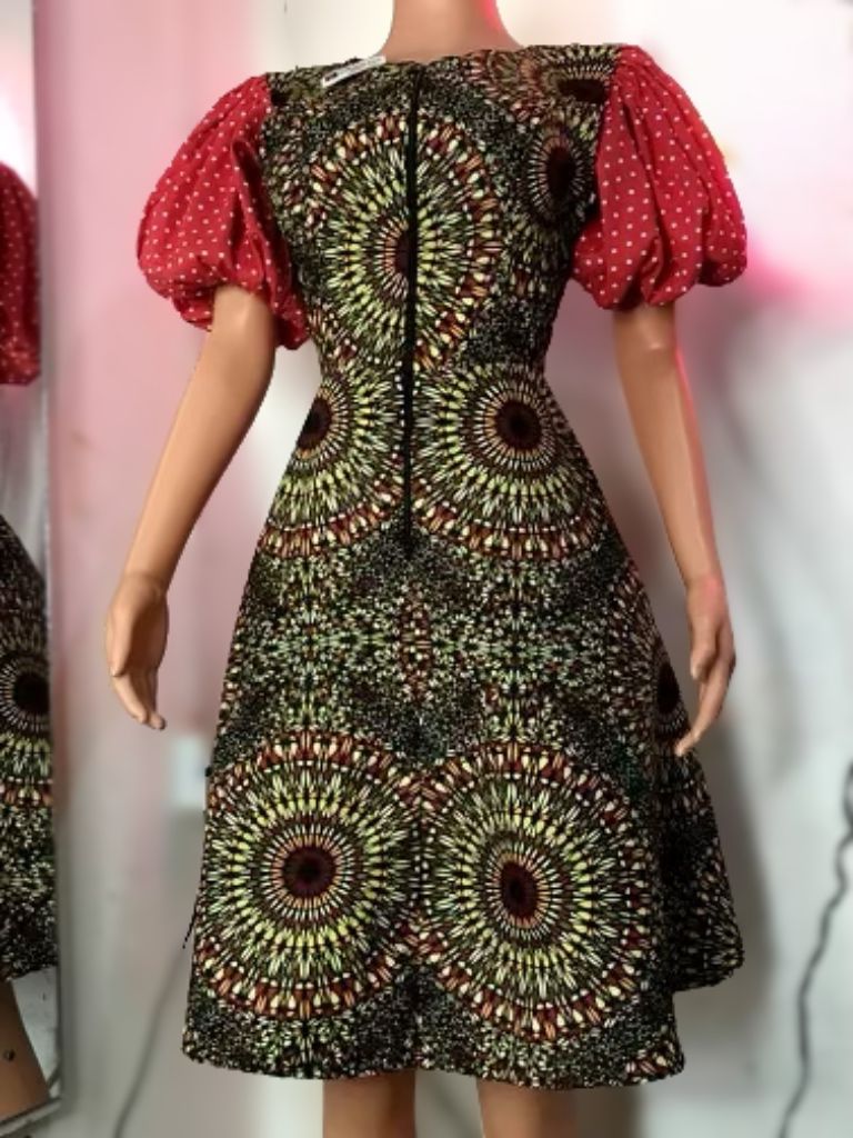 Elegant Patterned Midi Dress