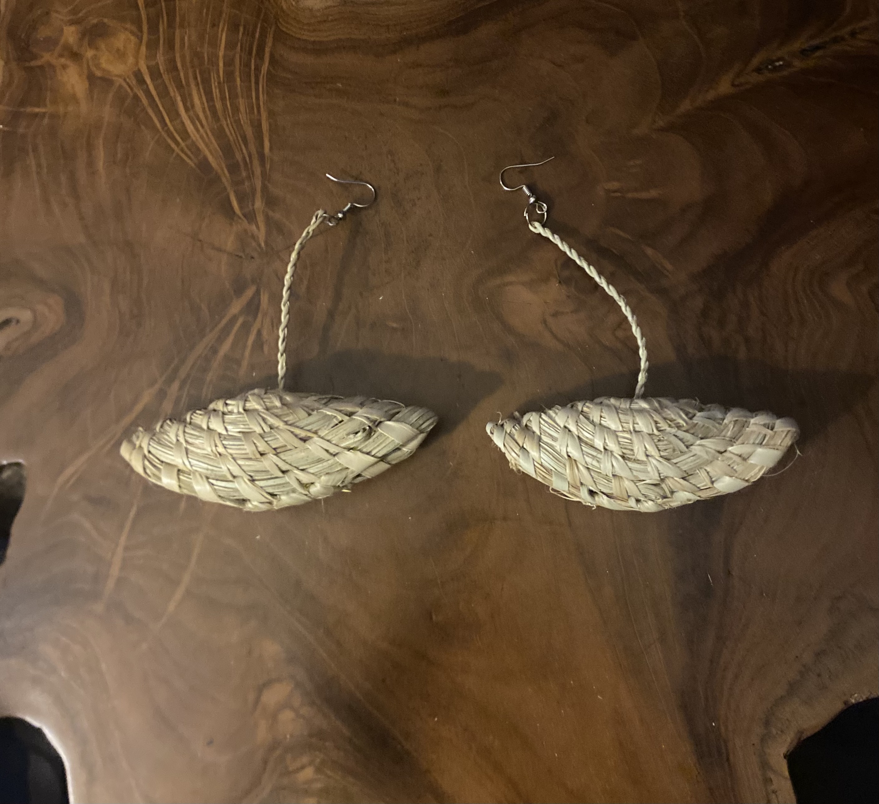 Handwoven Straw Earrings
