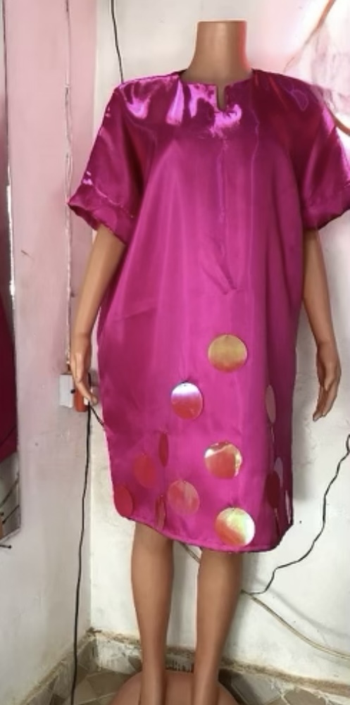 Satin Pink Kaftan Dress