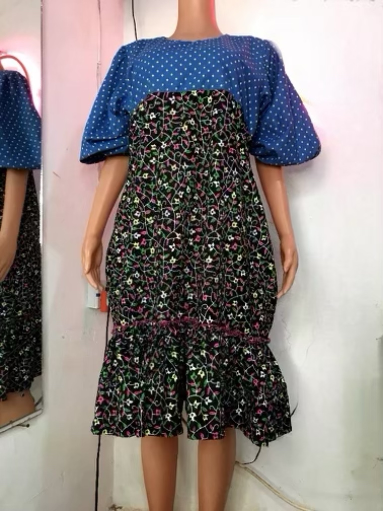Floral and Polka Dot Midi Dress