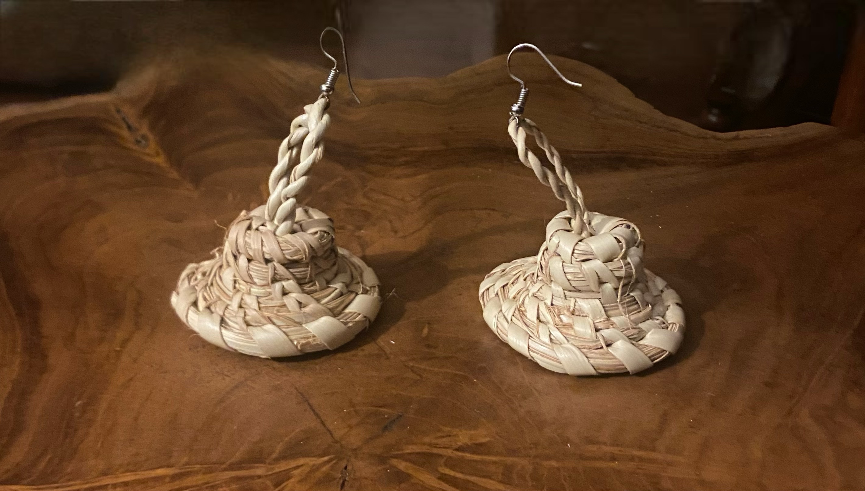 Handwoven Palm Earrings