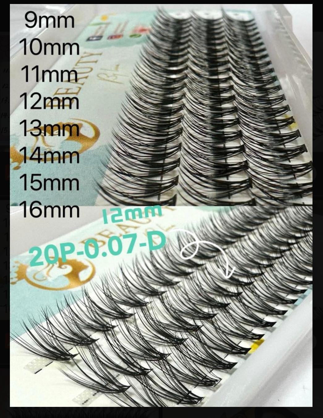 Pestañas grupales 20 pelos 