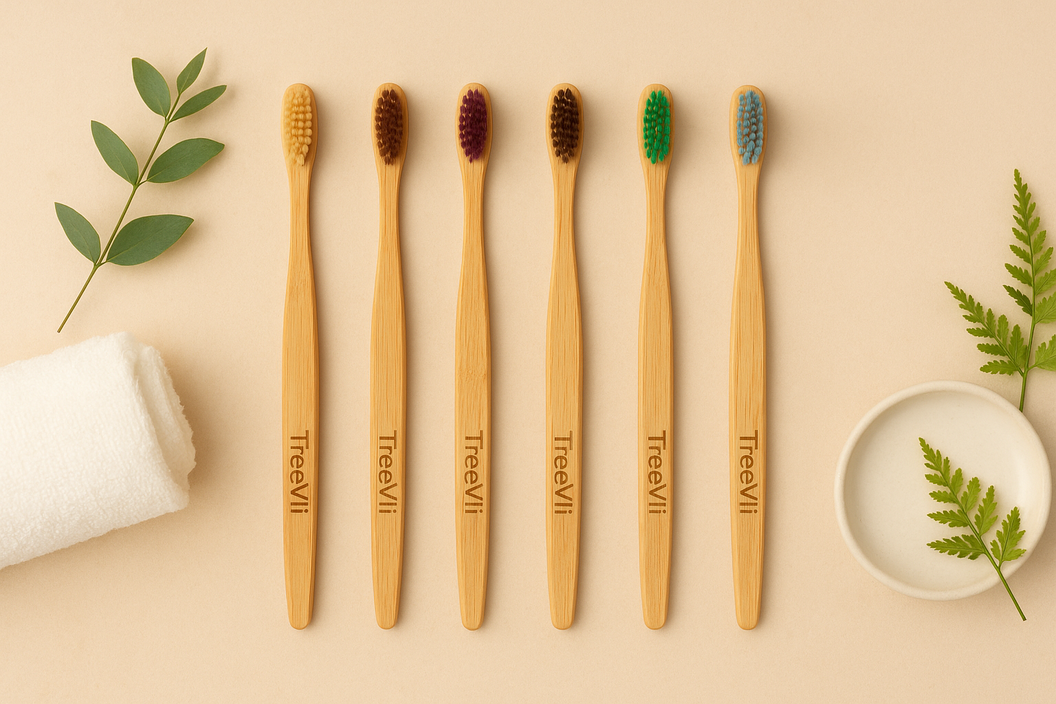 All-in-One Family Pack – 5 Bamboo Toothbrushes (3 Adults + 2 Kids)