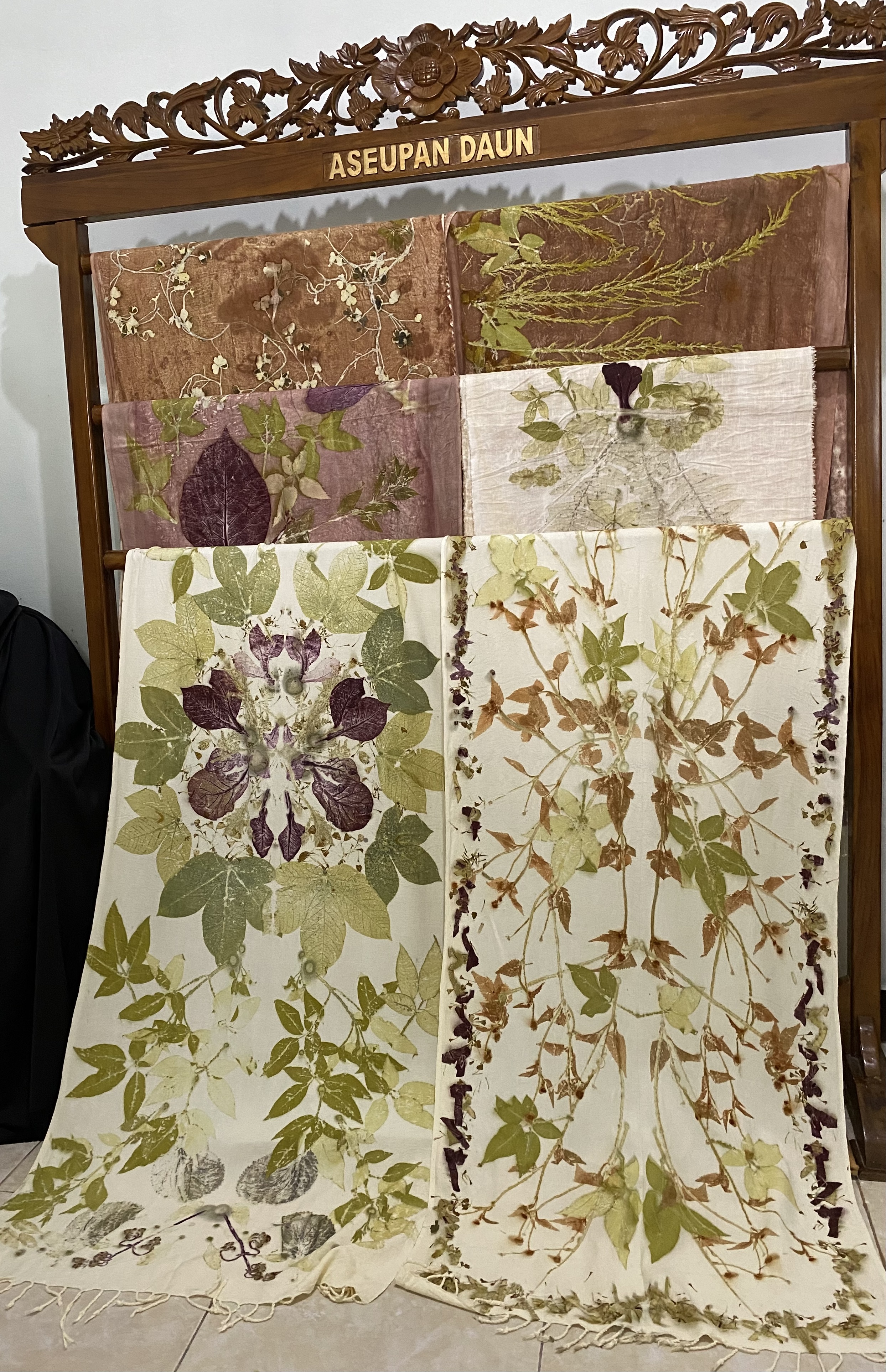 Handmade Leaf-Printed Textile