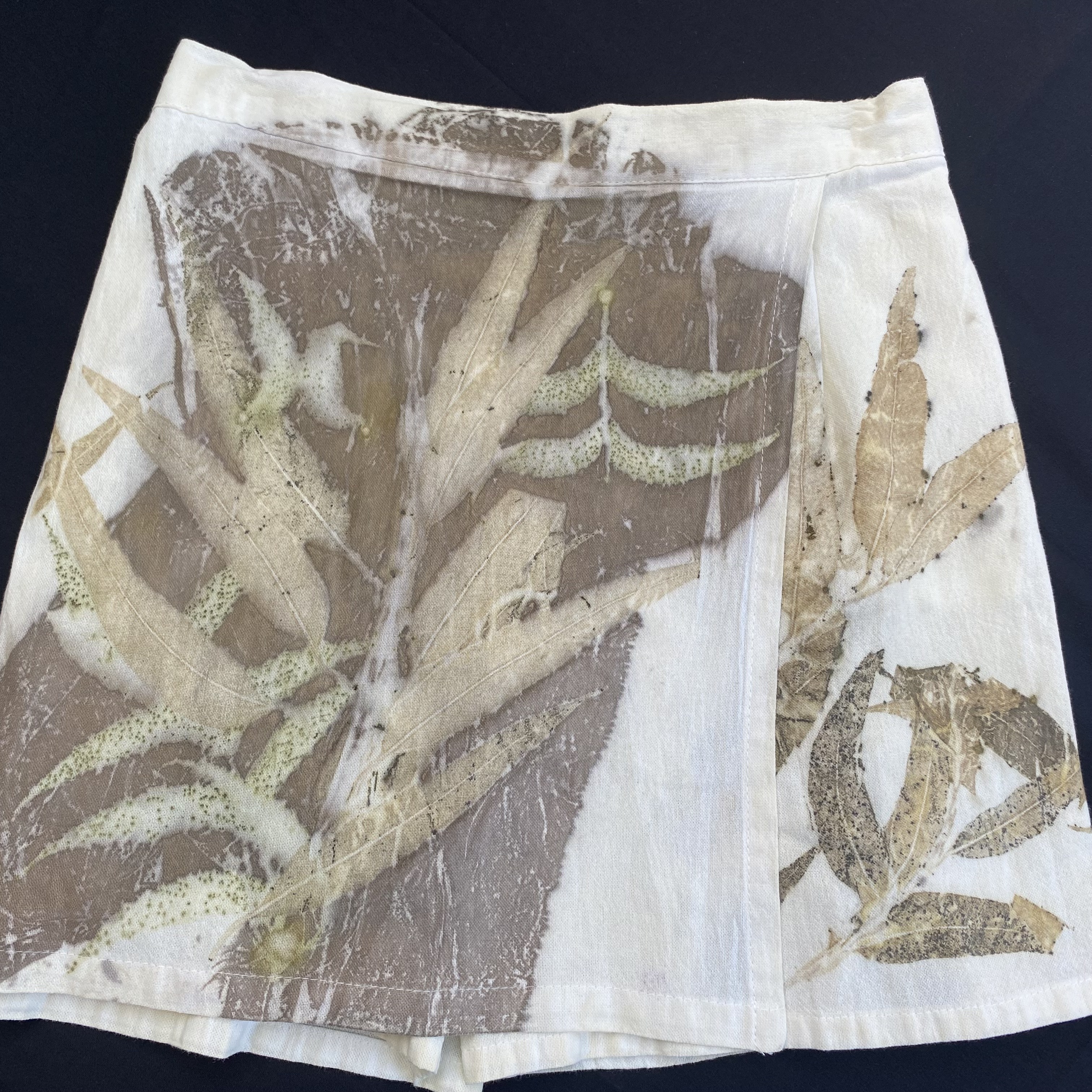 Botanical Print Linen Skort
