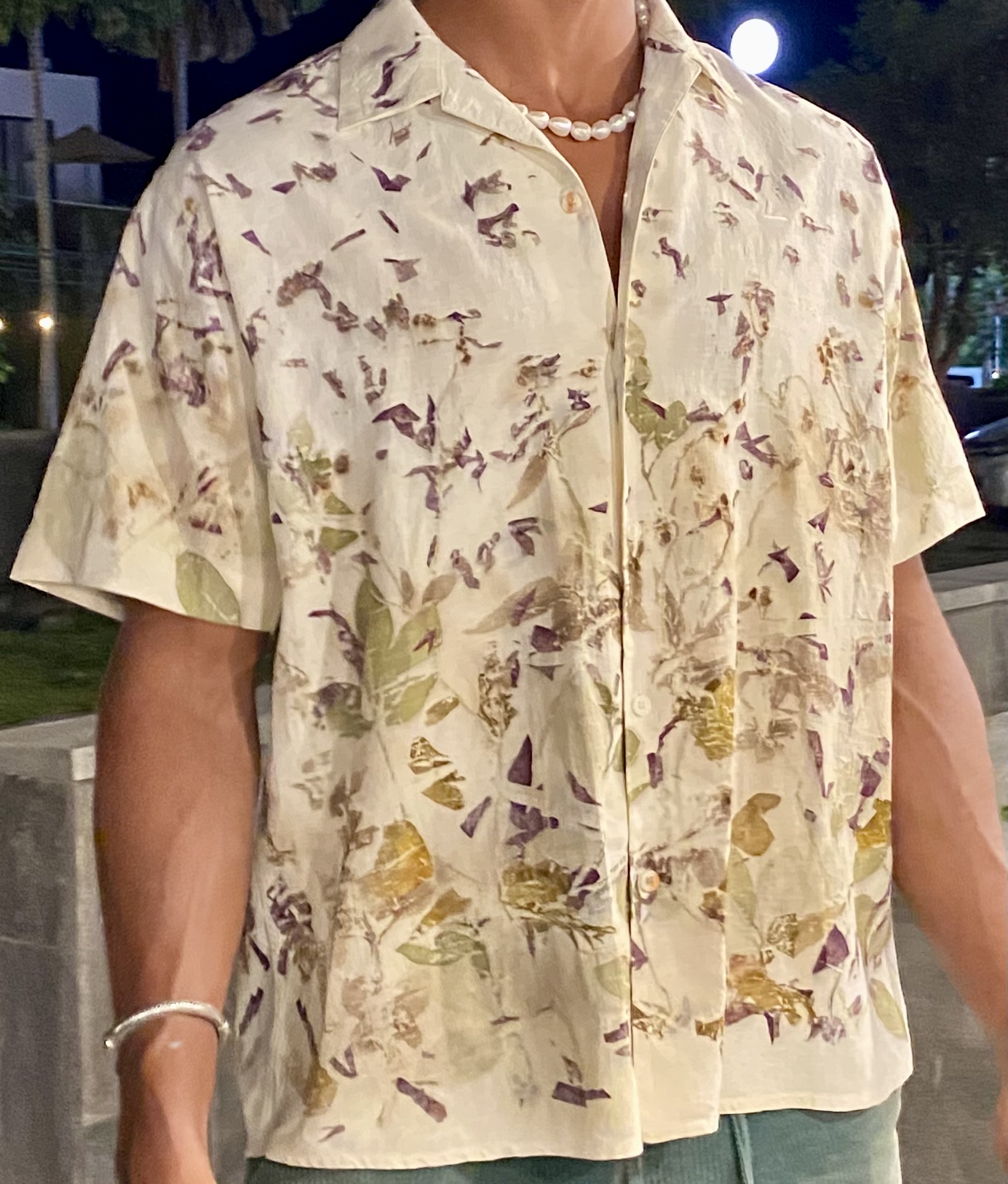 Floral Print 100% Linen Short Sleeve Shirt