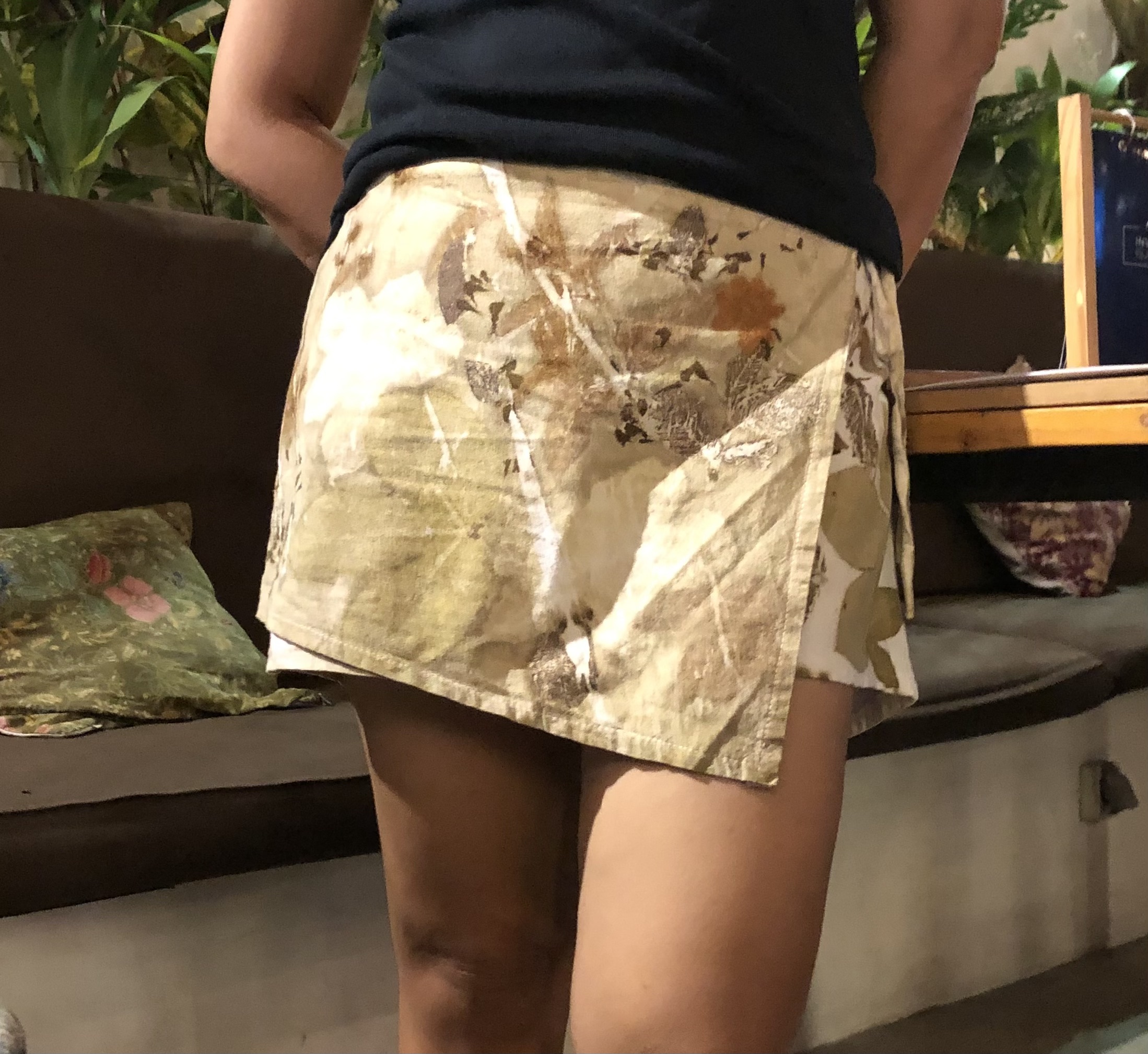 Handmade Botanical Print Mini Skort