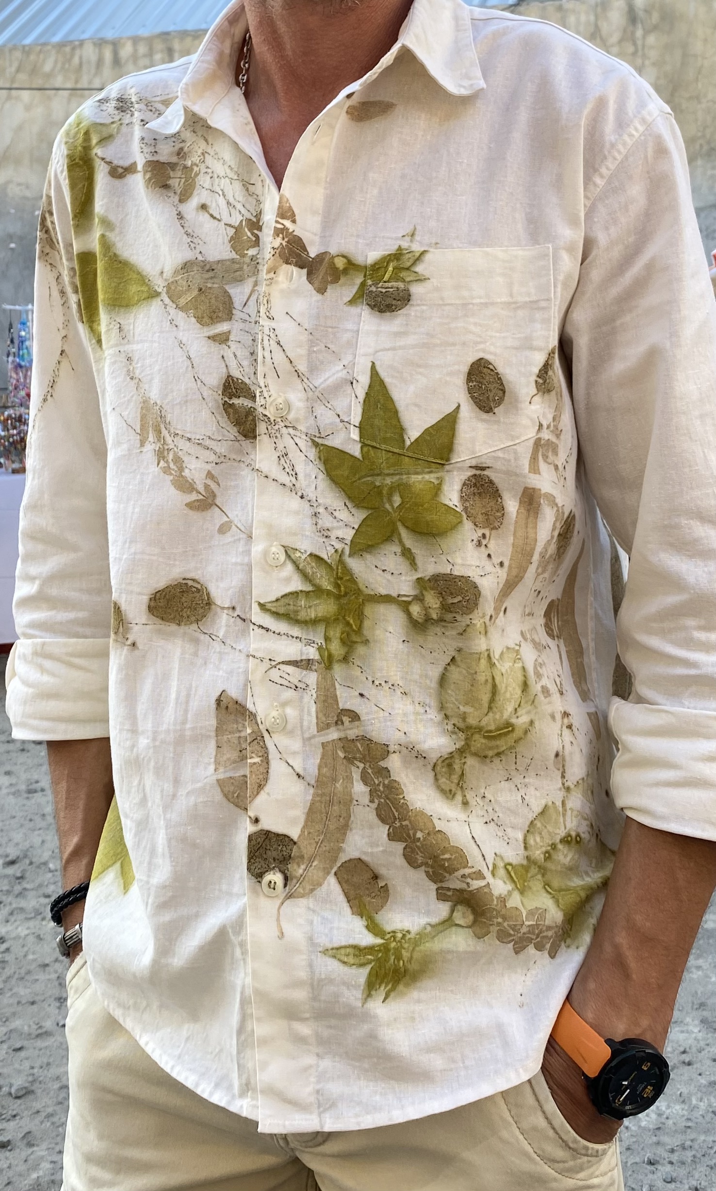 Botanical Print 100% Linen Shirt