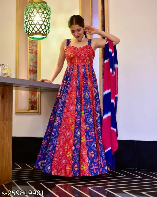 Elegant Multicolor Printed Maxi Dress