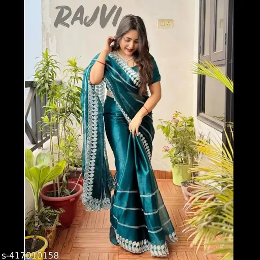 Teal Blue Designer Saree