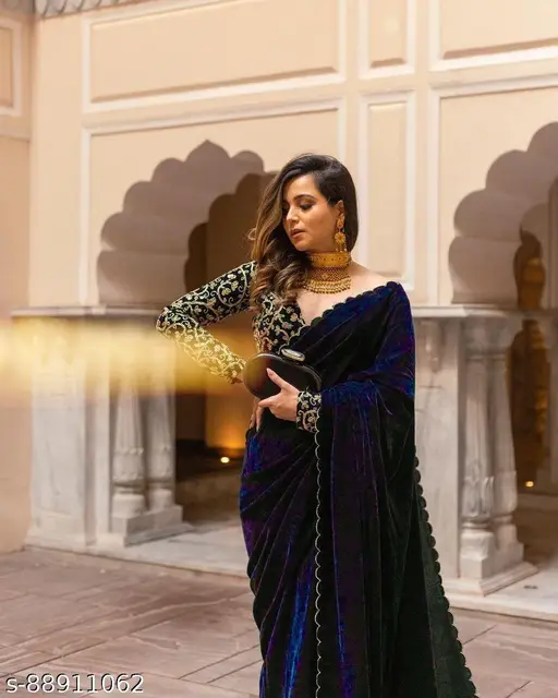 Designer Velvet Saree