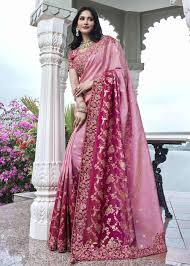 Elegant Pink Designer Saree