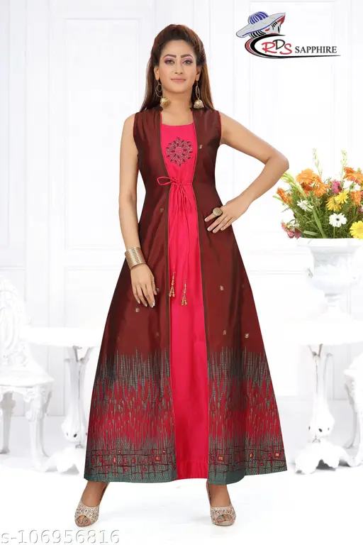 Designer Sleeveless Long Kurti