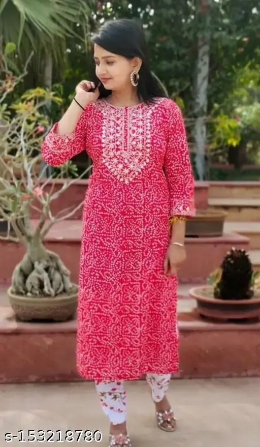 Red Printed Ethnic Kurti