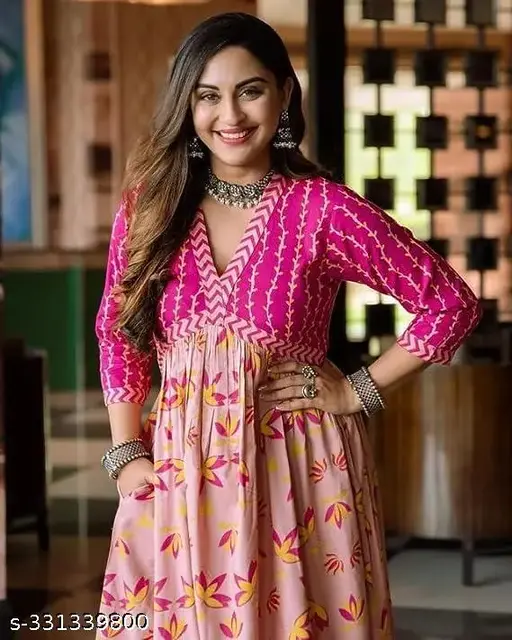 Floral Pink Printed Maxi Dress