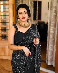 Black Sequin Saree