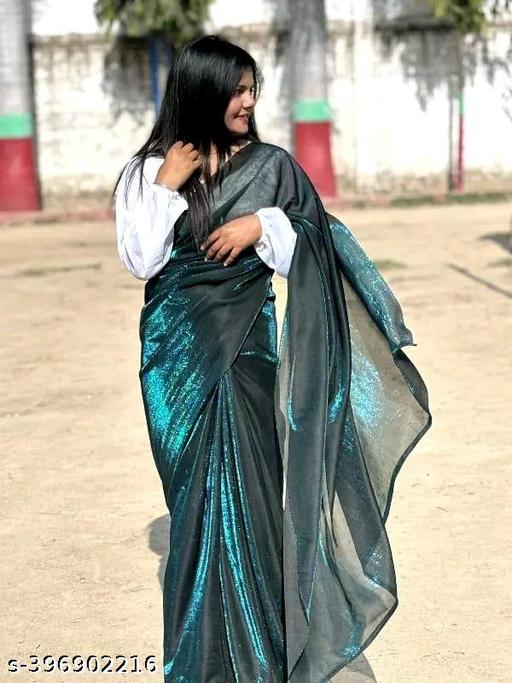 Shimmering Teal Saree