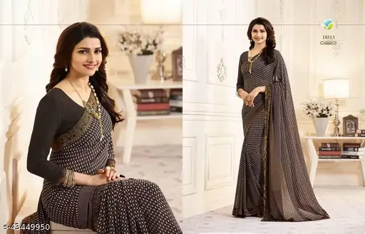 Elegant Black Designer Saree