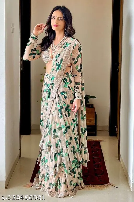 Elegant floral saree