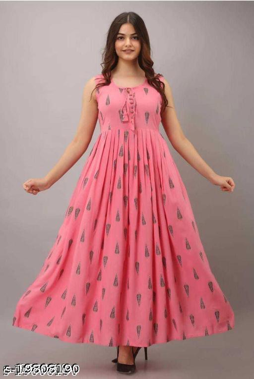 Pink Printed Maxi Dress