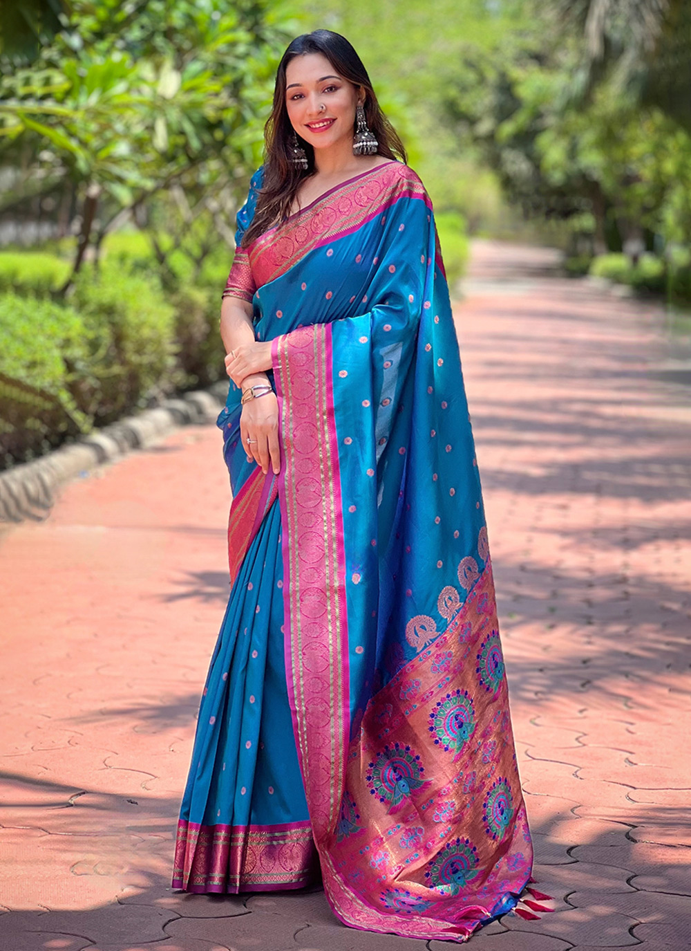 Elegant Blue Silk Saree