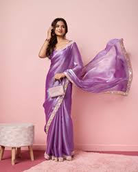 Lavender Silk Saree