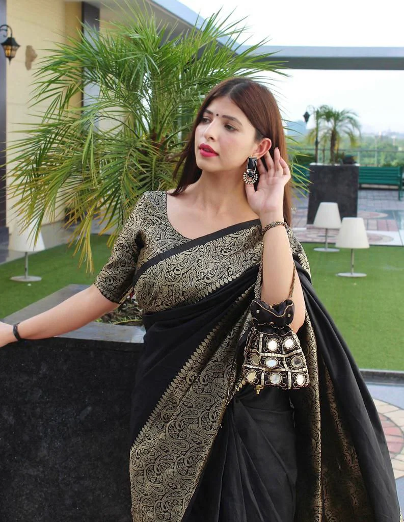 Black Designer Saree