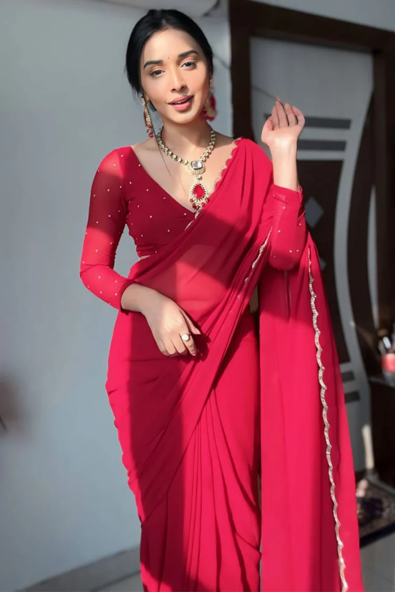 Elegant Red Saree