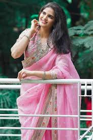 Elegant Pink Embroidered Saree