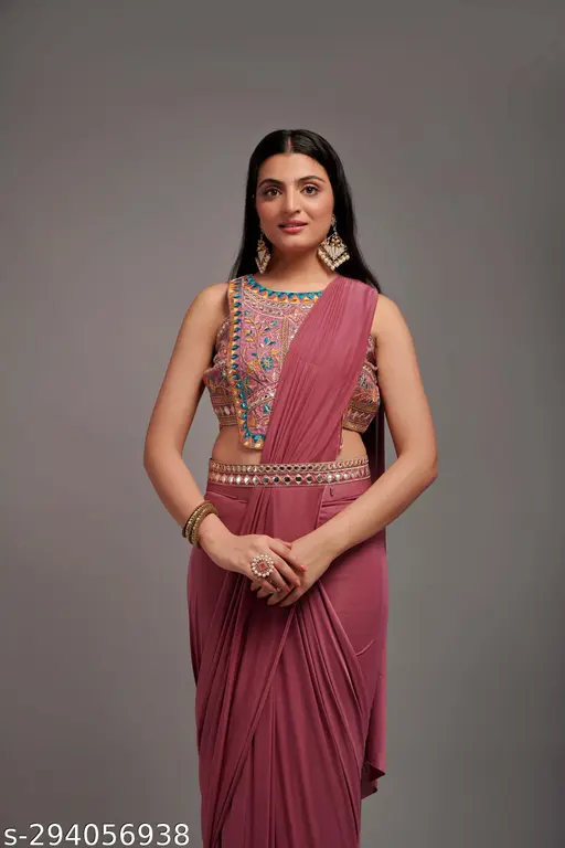 Designer Embroidered Saree with Blouse