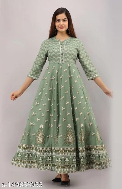 Elegant Green Anarkali Dress